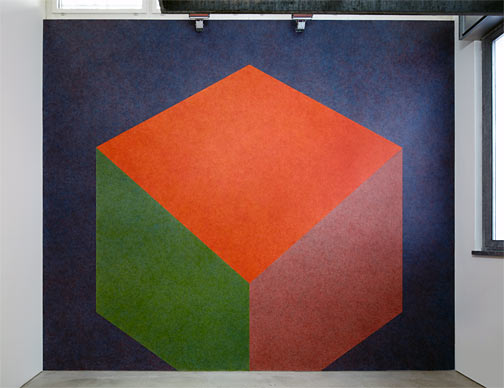 Sol LeWitt / Sol LeWitt Tilted Form with color ink washes superimposed  1987 Wall Drawing #524 Drawn by Nicolai Angelov Photo: Thomas Cugini, Zürich