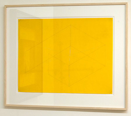 Fred Sandback / Fred Sandback Untitled  1971                                                    42.8 x 55.8 cm  /  16.875 x 22” pencil and white pastel on yellow paper