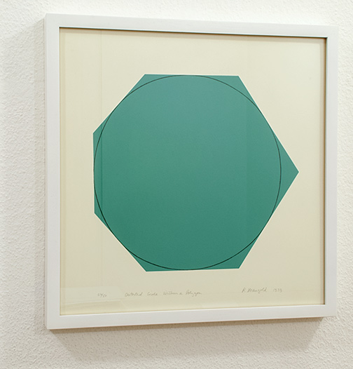 Robert Mangold / Robert Mangold Imperfect Circle Within a Polygon (green)  1973  36.8 x 36.8 cm serigraph on Rives BFK paper  Ed. 26/50 Fischbach Gallery, NY Printer: John Campione, NY