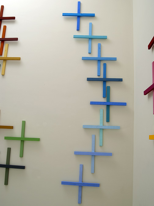 Joseph Egan / in addition Nr. 8  2011  in 8 parts dimensions variable each part: 60 x 60 x 5 cm various paints on wood
