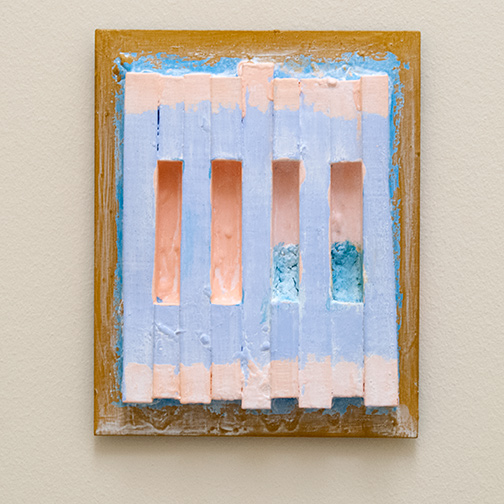 Joseph Egan / paintcote (Nr. 7)  2014  30 x 24 x 4 cm Various paints on wood