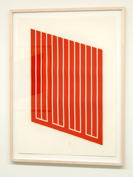 Donald Judd / Donald Judd Untitled (13-R)  1961-69 woodcut in cadmium red on cartridge paper 77.5 x 55.9 cm