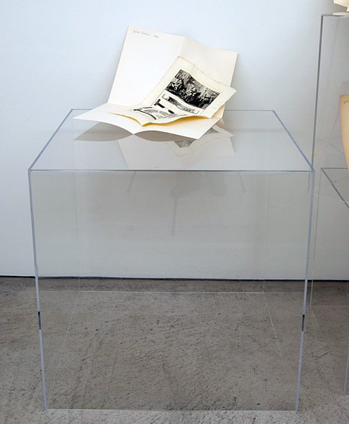 Giulio Paolini / Senza titolo (della serie dei "Disegni")  1964  Dimensions variable Paper on a acrylic glass cube
