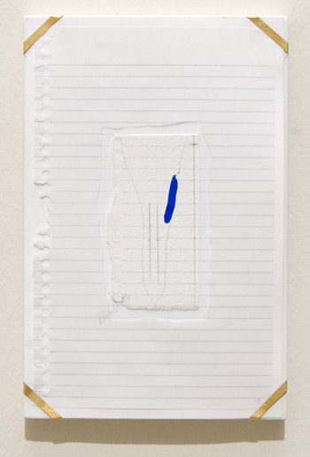 Richard Tuttle / Indianapolis, 7  1994  25.7 x 16.8 x 1.9 cm archival paper, colored pencil, gouache, notebook paper, pencil, watercolor paper and artist’s frame with gold hardware