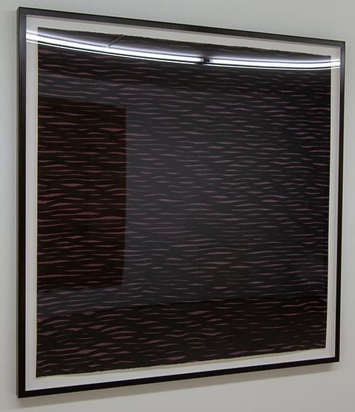 Sol LeWitt / Sol LeWitt Horizontal Lines, Black on Colors  2005  152.4 x 153.7 cm   gouache on paper