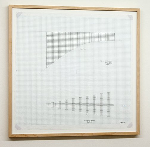 Sol LeWitt / Working Drawing for Concrete Block Structure (Swiss Re)  2000  61.2 x 63.5 cm pencil on checkered paper