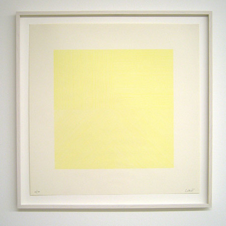 Sol LeWitt / Straight lines in four directions  1971 50.8 x 50.8 cm silkscreen (light yellow) Ex. 29/30