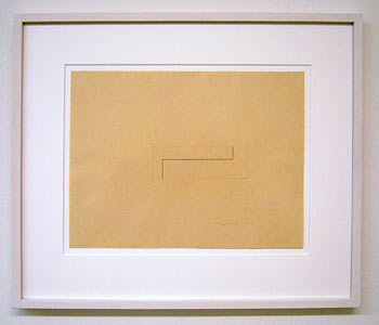 Fred Sandback / Untitled  1975 23 x 30 cm pencil and blue pastel pencil on paper