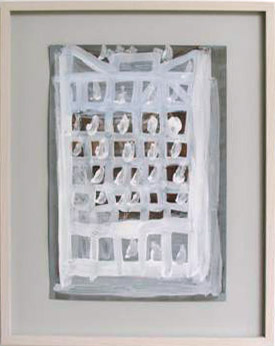Joseph Egan / Joseph Egan dovecote (inhabited)  2008 40 x 32 x 2.5 cm various paints on paper, with framing