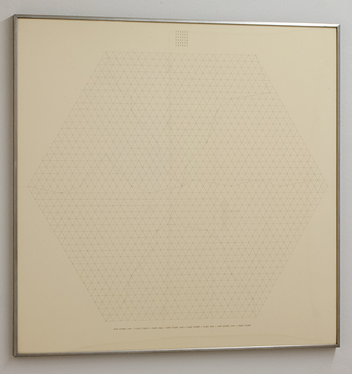 Will Insley / Channel Space Hexagon Ratio  1969 – 1973  75.5 x 75.5 cm ink and pencil on ragboard (Private Collection)