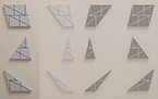 Wall Fragment No. 75.29 | 1975 | 41 x 50 x 4.8 cm || Wall Fragment No. 75.32 | 1975 | 41 x 41 x 4.8 cm || Wall Fragment No. 75.35 | 1975 | 41 x 51 x 4.8 cm || all: acrylic on masonite