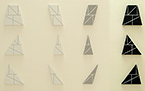 Wall Fragment No. 75.2 | 1975 | 41 x 41 x 4.8 cm || Wall Fragment No. 75.5 | 1975 | 41 x 41 x 4.8 cm || Wall Fragment No. 75.8 | 1975 | 41 x 41 x 4.8 cm || all: acrylic on masonite